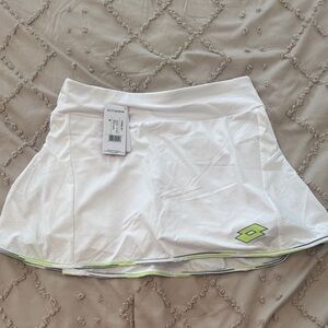 LOTTO Women's White and Lime Mini Skirt